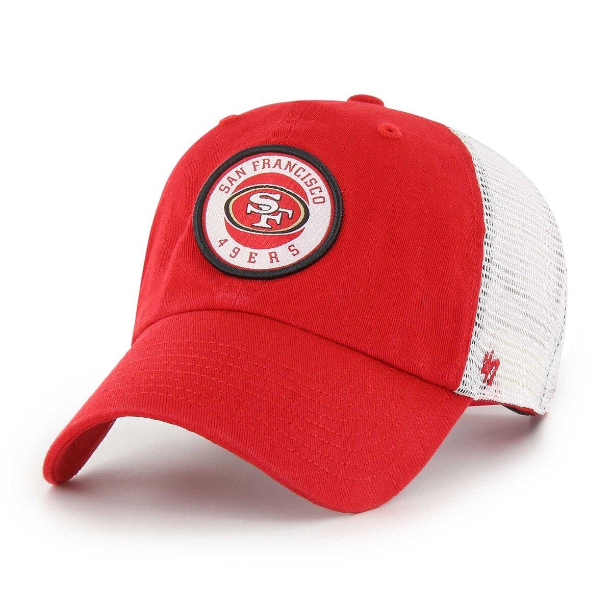 49ers black bar trucker hat