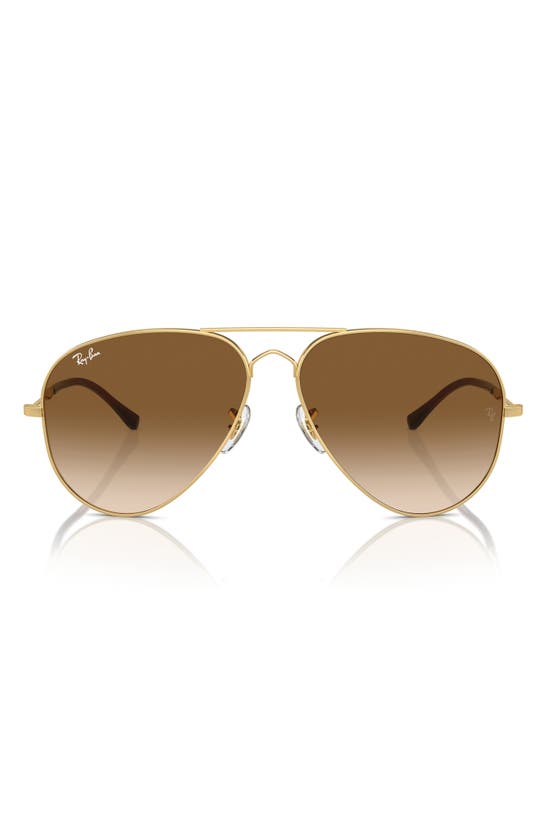 Ray Ban Old Aviator 62mm Oversize Sunglasses In Gold Flash