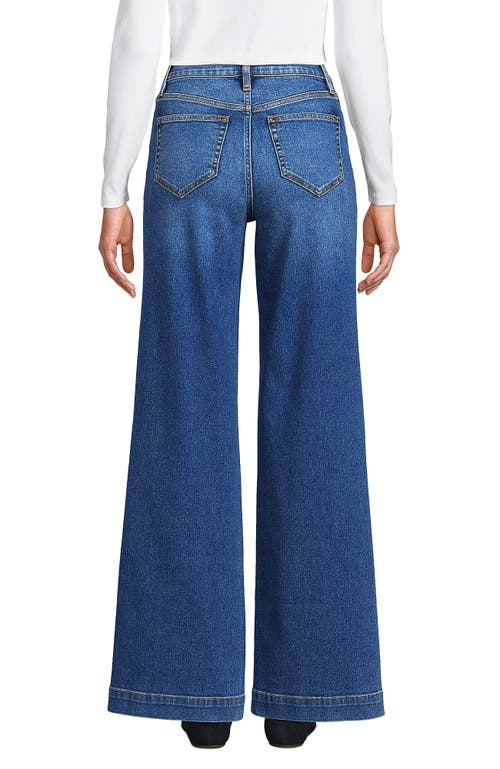 Lands' End Recover High Rise Wide Leg Blue Jeans In Royal Indigo
