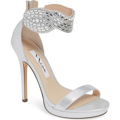 Nina Fayth Jeweled Ankle Cuff Sandal