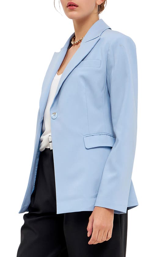 Shop Grey Lab One-button Blazer In Light Blue