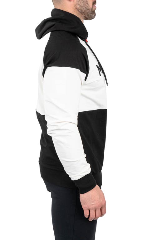 Maceoo Colorblock Logo Graphic Hoodie In White