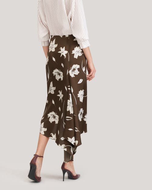 Lilysilk Vintage Midi Silk Floral Printed Skirt For Women In Lily White