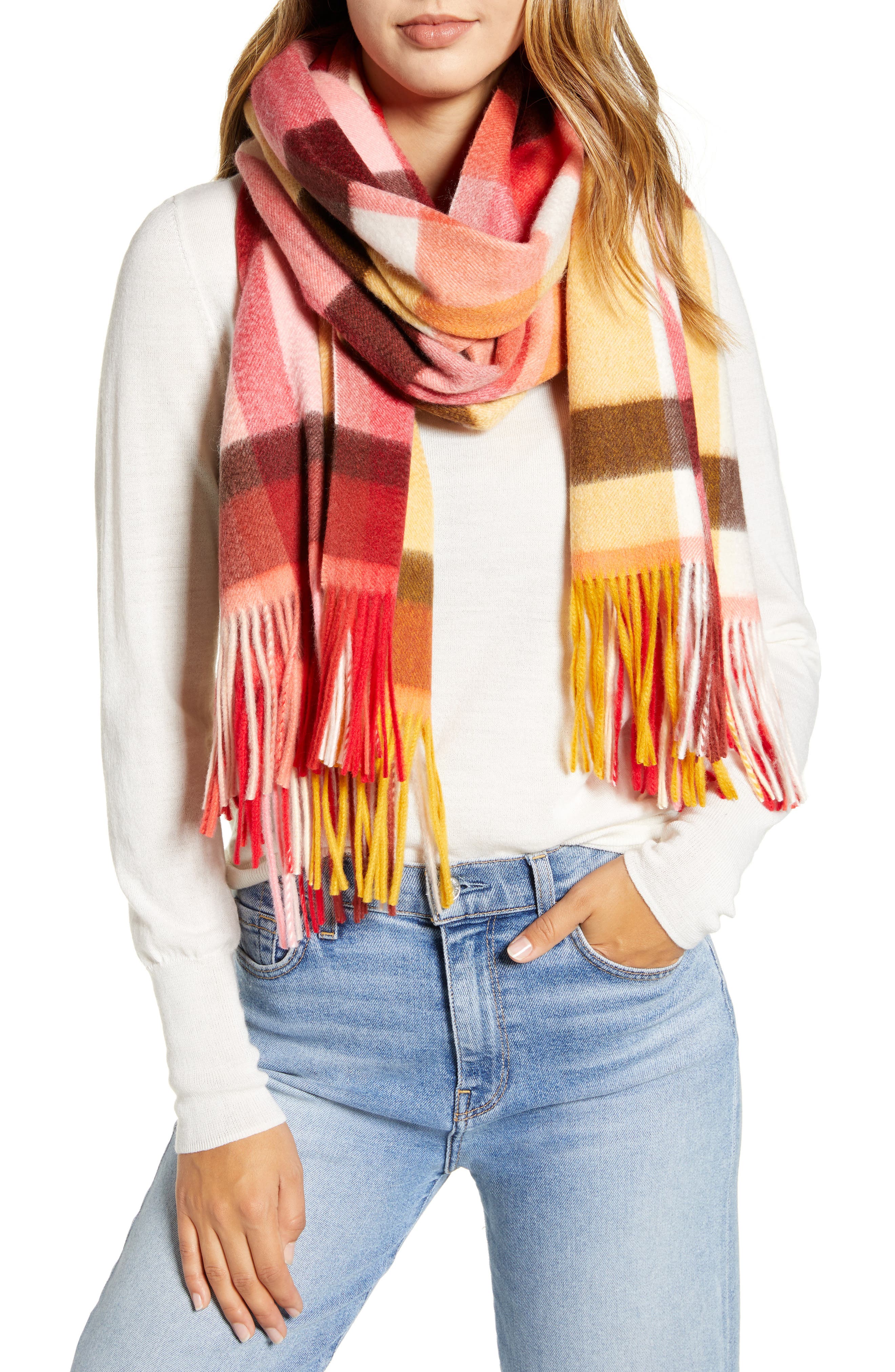 Halogen® Plaid Cashmere Blanket Scarf Nordstrom