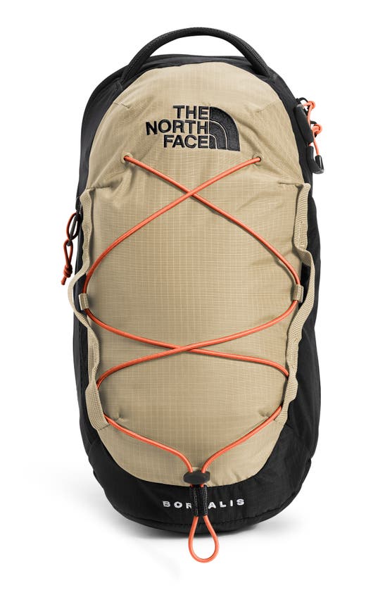 The North Face Borealis Water Repellent Sling Backpack In Gravel + Retro Orange