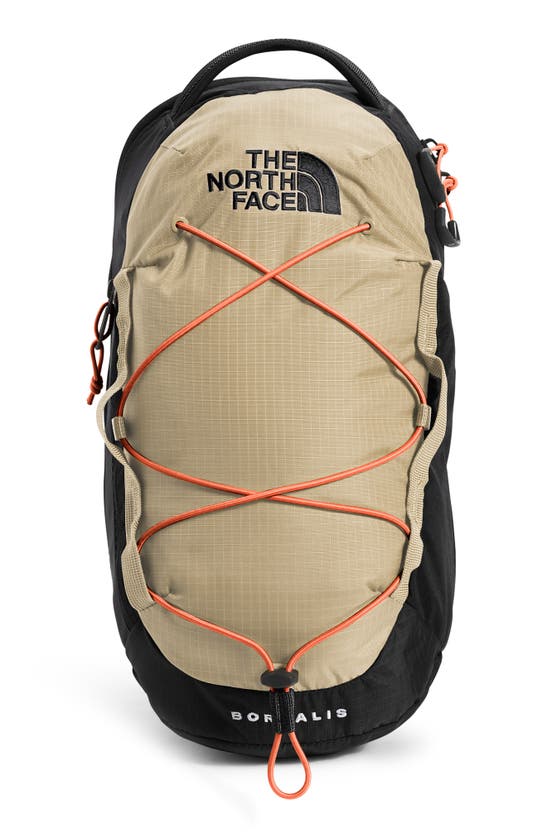 Shop The North Face Borealis Water Repellent Sling Backpack In Gravel/ Retro Orange/ Black