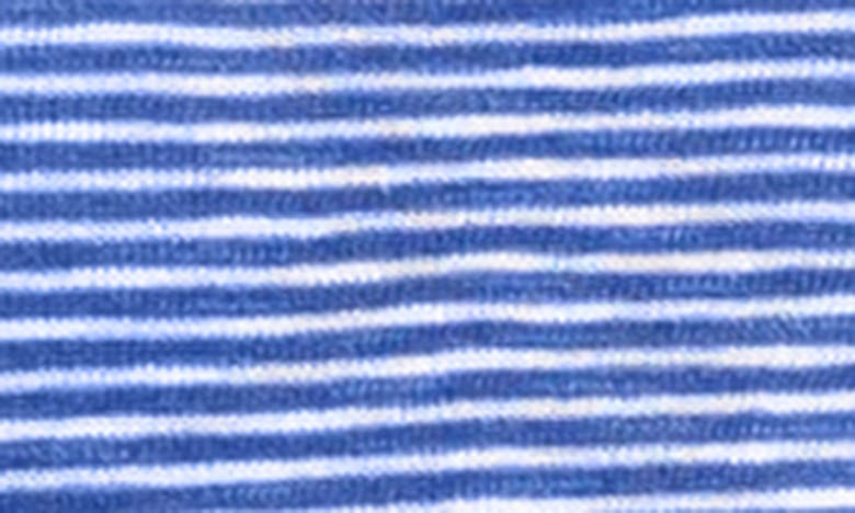 Shop Hatley Simone Stripe Cotton Blend Slub Jersey Sweater In Palace Blue