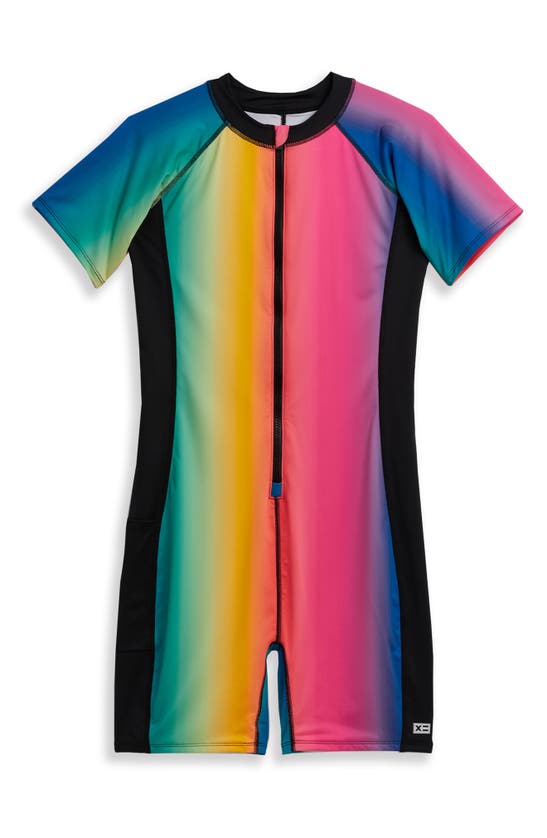 Shop Tomboyx 6-inch One-piece Rashguard Swimsuit In Melting Rainbow