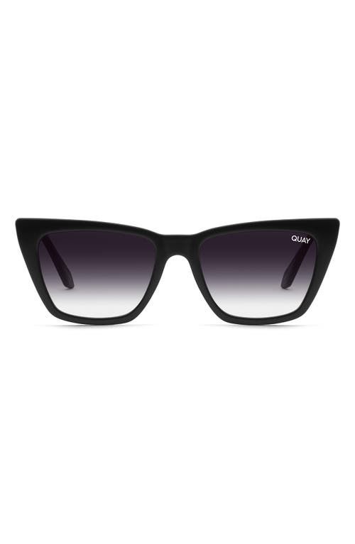 Quay Australia Call The Shots 48mm Gradient Cat Eye Sunglasses In Black