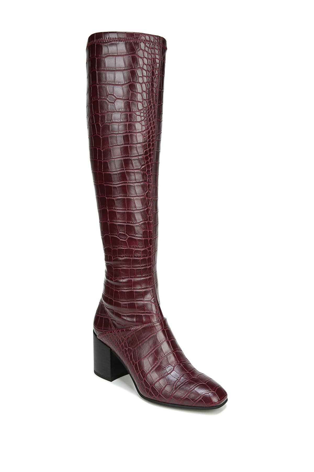 croc embossed leather boots