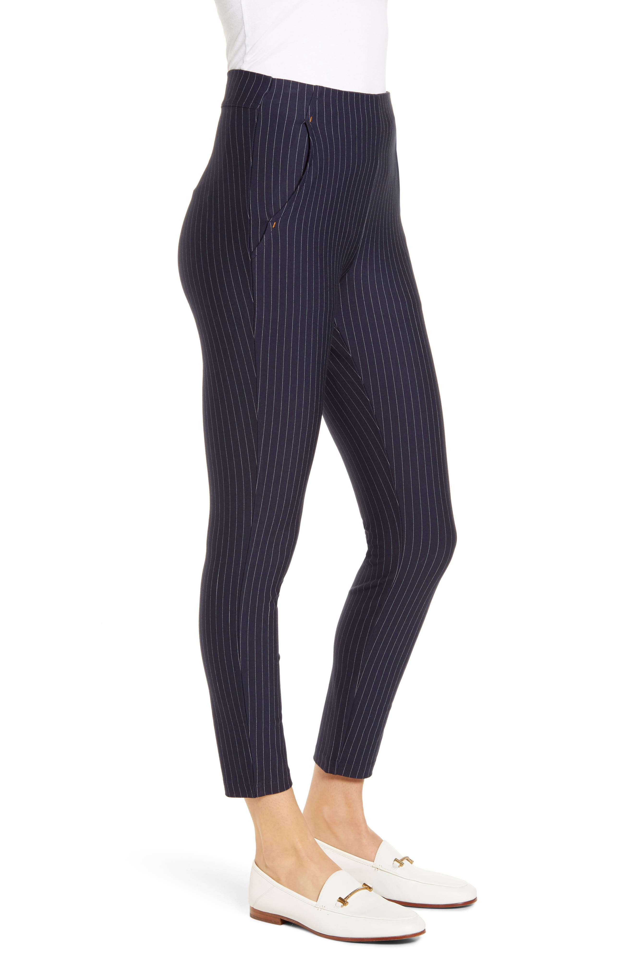 Hue Pinstripe Ponte Skimmer Leggings 