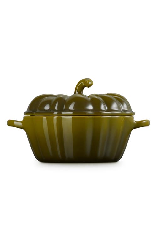 Le Creuset Figural Pumpkin Mini Baking Dish In Olive
