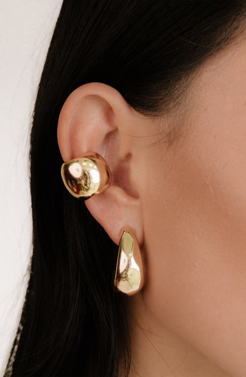 Ettika Plated Chunky Metal Cuff Earrings In Gold