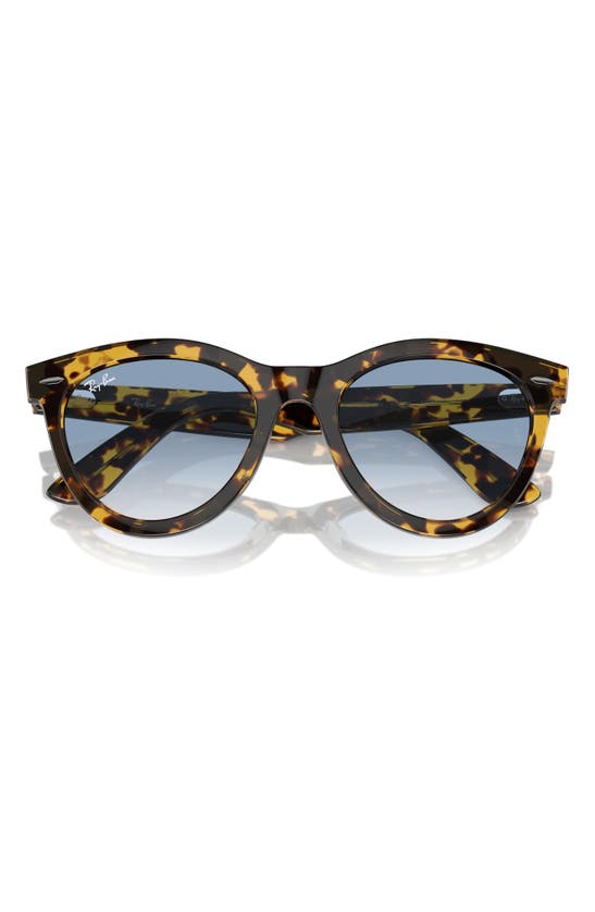 Ray Ban Wayfarer Way Sunglasses Yellow Havana Frame Blue Lenses 54-21 In Mustard