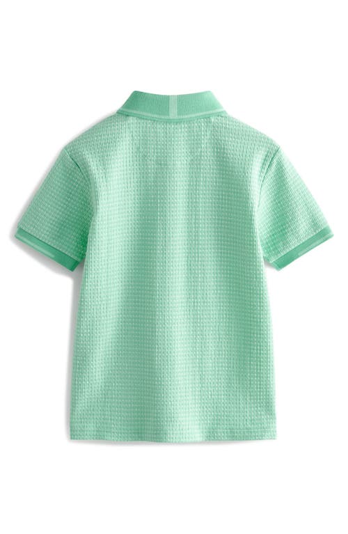 Shop Baker By Ted Baker Kids' Textured Cotton Polo In Green