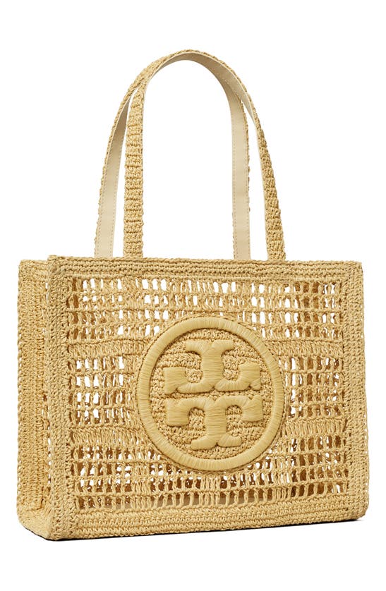 Tory Burch Ella Small Hand Crochet Tote In Natural