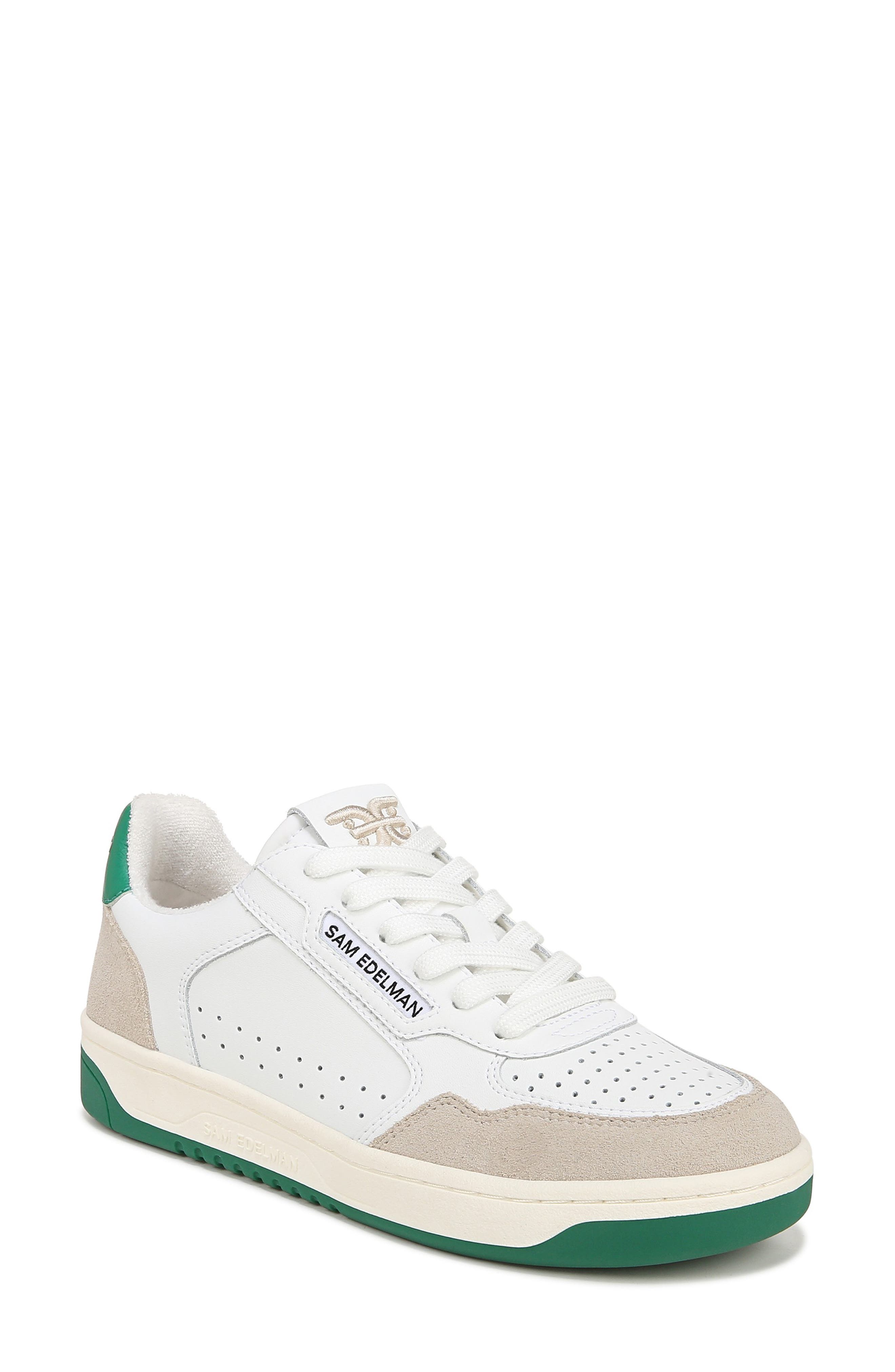 Sam Edelman Althea Sneaker Donna – Moderna In Avorio/Giallo/Verde, Tacco Basso, Chiusura Con Lacci, Taglia 37 EU