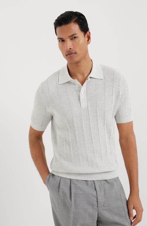 Shop Brunello Cucinelli Polo-style Sweater In Light Grey