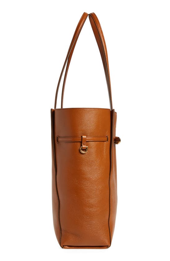 Shop Givenchy Small Voyou Belted Leather Tote In Soft Tan