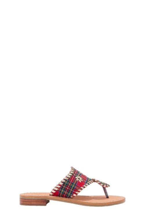 Jack Rogers Kids' Jacks Sandal In Red Tartan/platinum