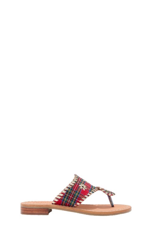 Shop Jack Rogers Kids' Jacks Sandal In Red Tartan/platinum