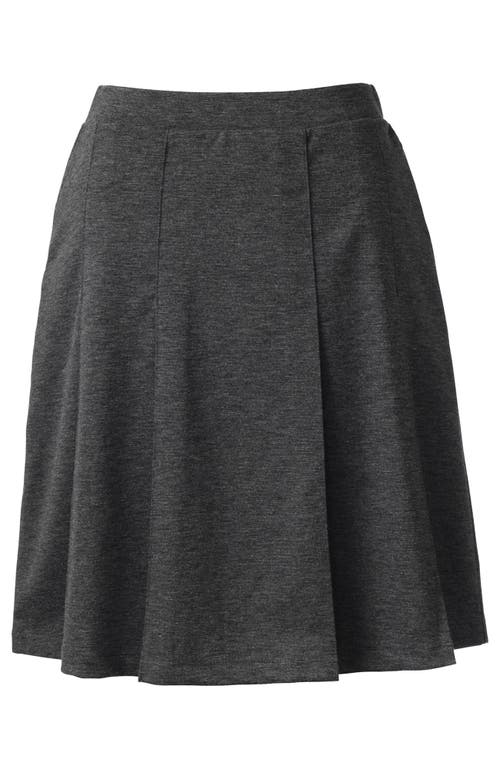 Lands' End School Uniform  Ponte Pleat Skirt In Charcoal Heather