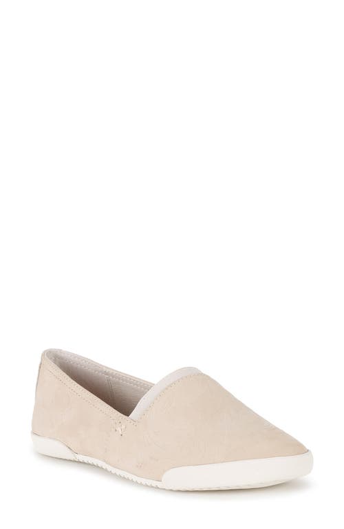 Melanie Slip-On Flat in Ivory Floral Leather