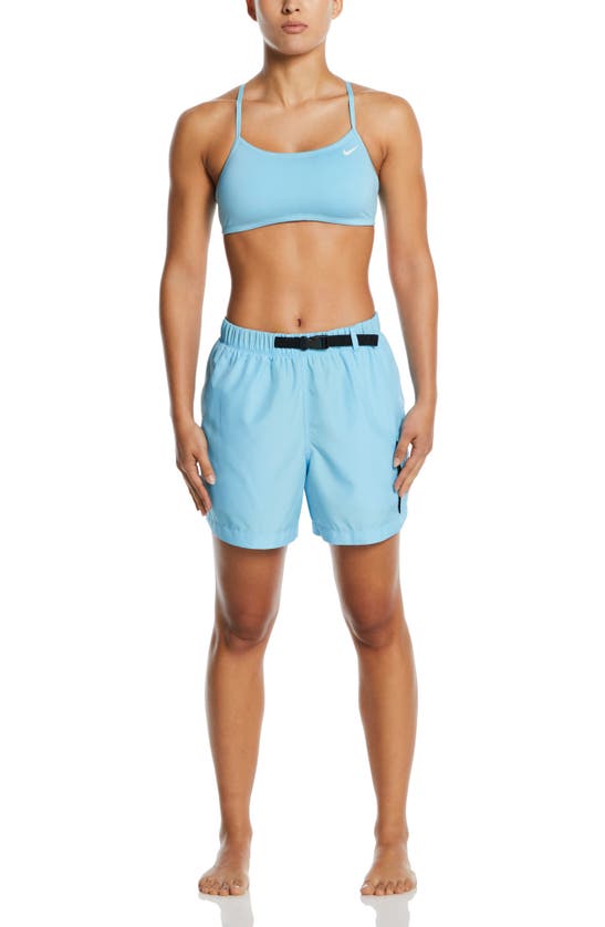 Shop Nike Voyage Cover-up Shorts In Aquarius Blue