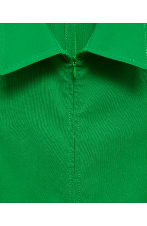 Mango Sleeveless Zip Shirtdress In Green