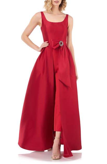 Kay Unger Sophie Romper Gown In Stunning Red | ModeSens