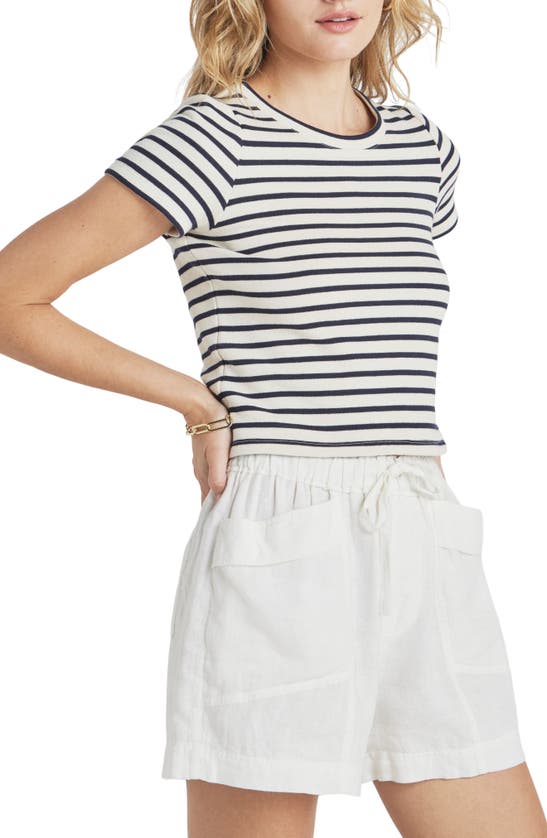 Shop Splendid Whitney Stripe T-shirt In Navy/ White