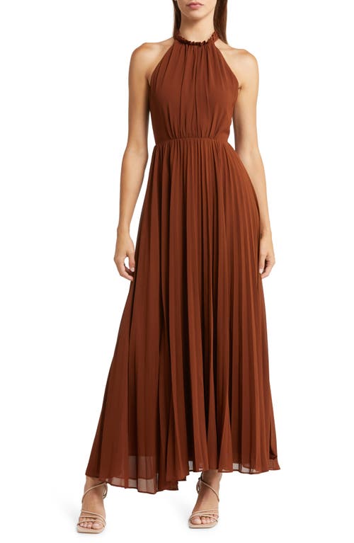 Pleated Dress in Coffee