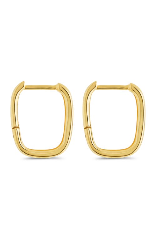 Sterling Forever Annika Polished Square Huggie Hoop Earrings In Gold