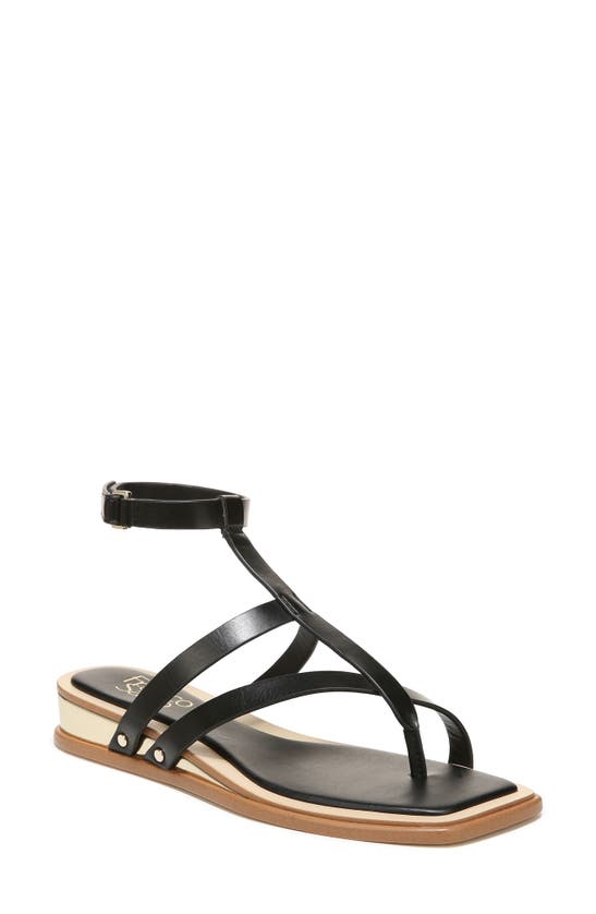 Franco Sarto Sybil Sandal In Black Faux Leather | ModeSens