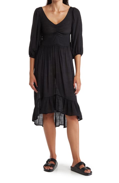 Ruched Front Midi Dress