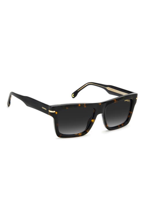 Carrera Eyewear 54mm Rectangular Sunglasses In Havana/grey Shaded