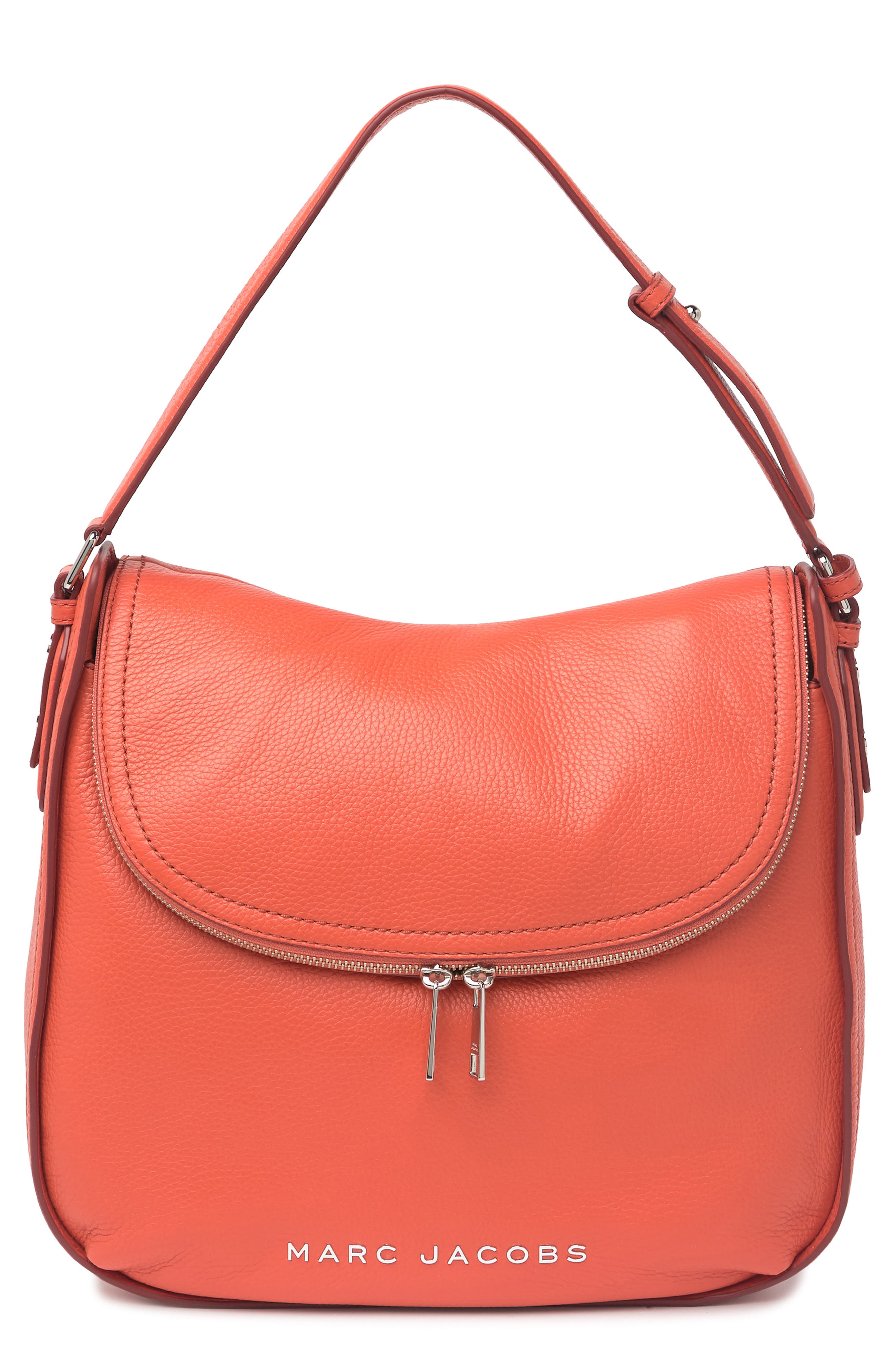 Marc Jacobs Leather Hobo In Peach Blossom