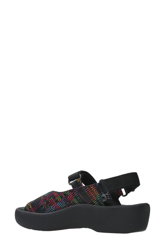 Shop Wolky Jewel Slingback Platform Sandal In Black Multi Printed Leather