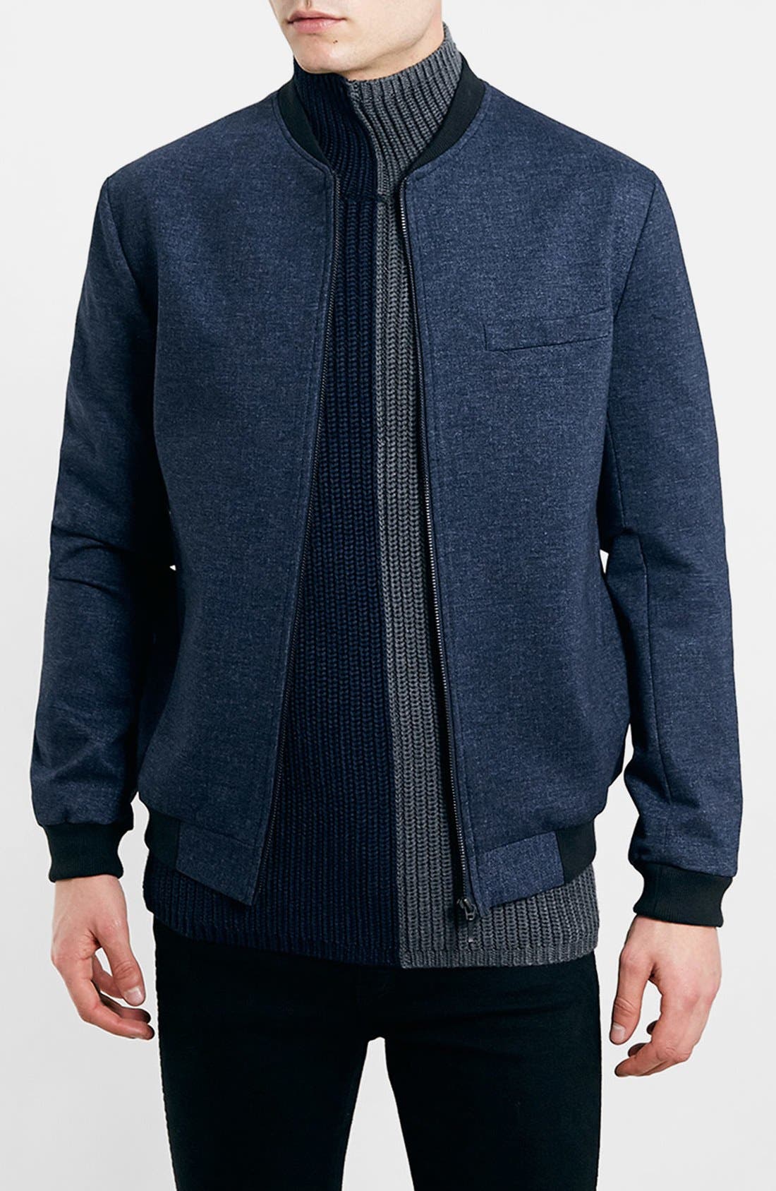 Topman Tailored Jersey Bomber Jacket Nordstrom
