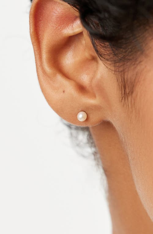 Shop Ana Luisa Pearl Stud Earrings In Gold