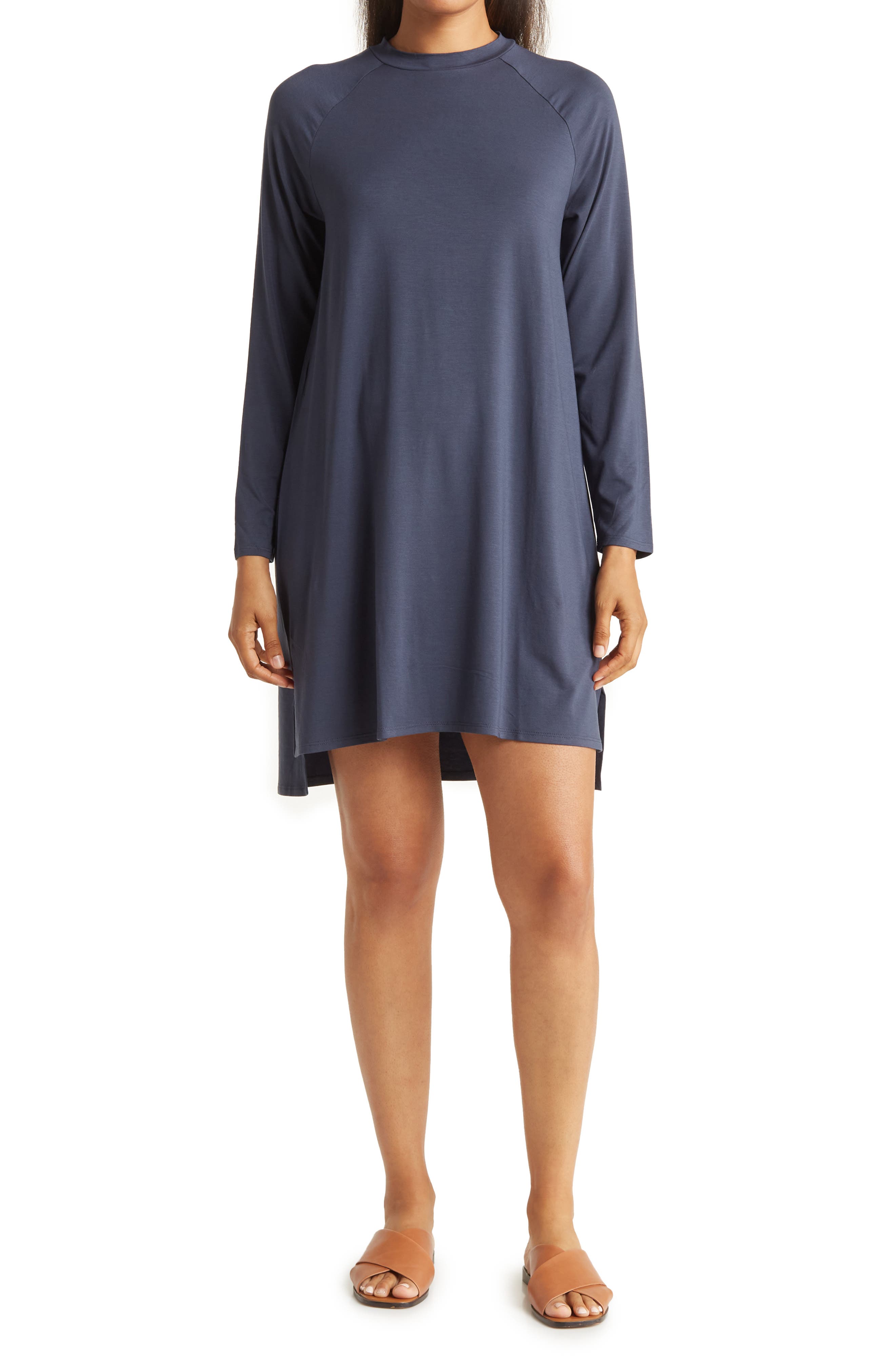 NEW Eileen Fisher Moon Jewel Neck Short Sleeve Dress  XS XL S 