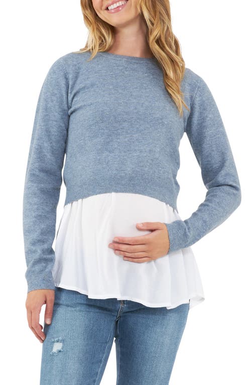 Shop Ripe Maternity Detachable Maternity/nursing Top In Denim Marle