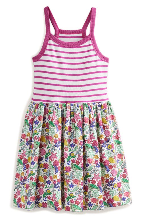 Mini Boden Kids' Hotchpotch Print Cotton Tank Dress Multi Mermaid Ditsy at Nordstrom,