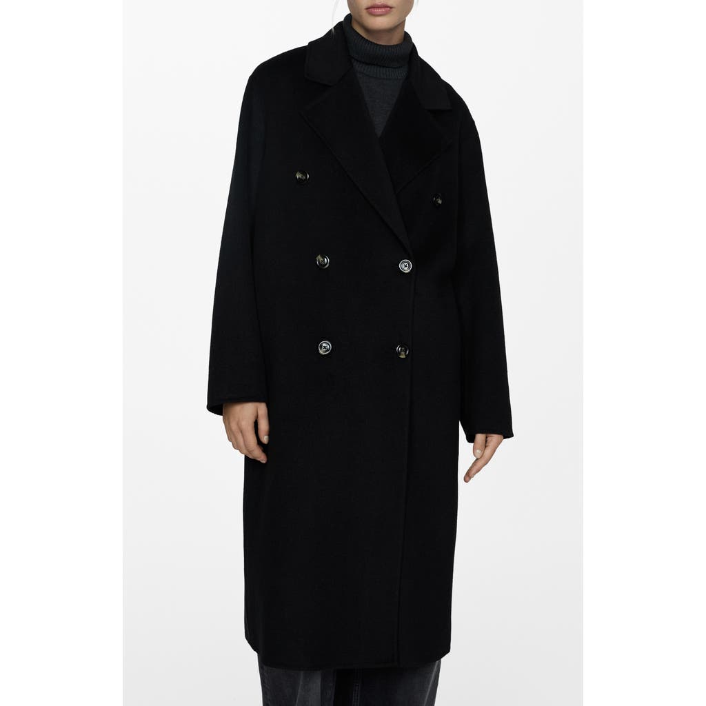 MANGO MANGO PICAROL OVERSIZE DOUBLE BREASTED WOOL BLEND COAT