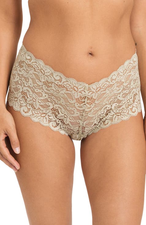 HANRO Women's Cotton Lace Full Brief 72436, Black, X-Small at   Women's Clothing store