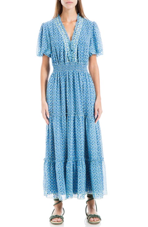 Georgette Smocked Maxi Dress