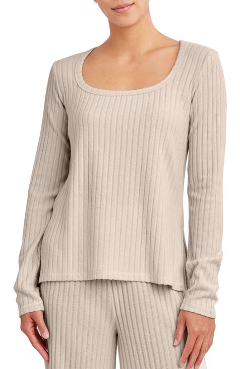 Long Sleeve Ribbed High-Low Top