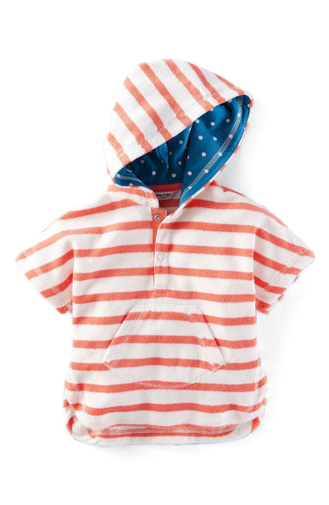 Mini Boden 'Towelling' Hooded French Terry CoverUp (Baby & Toddler