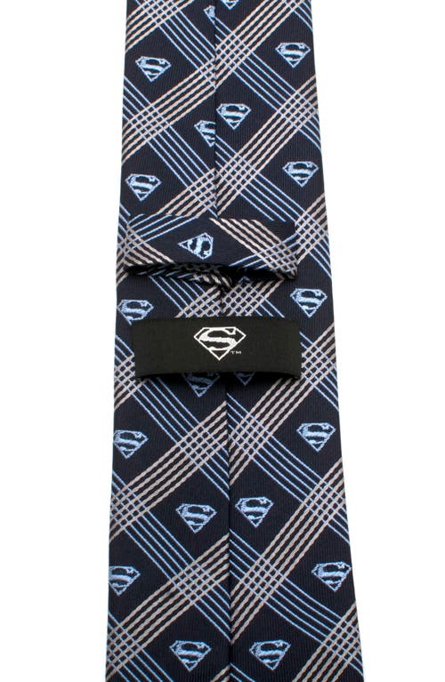 Shop Cufflinks, Inc . Superman Shield Silk Tie In Grey/navy