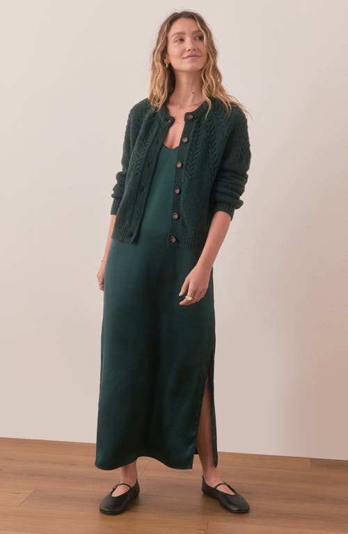 Shop Marine Layer Everly Cable Stitch Cardigan In Green Gable